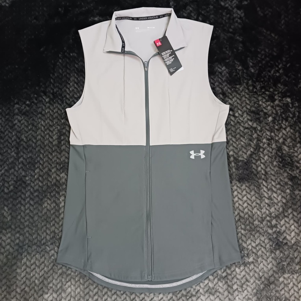 Under Armour Men's Vanish Hybrid Vest Lightweight Full Zip Gray Size SM